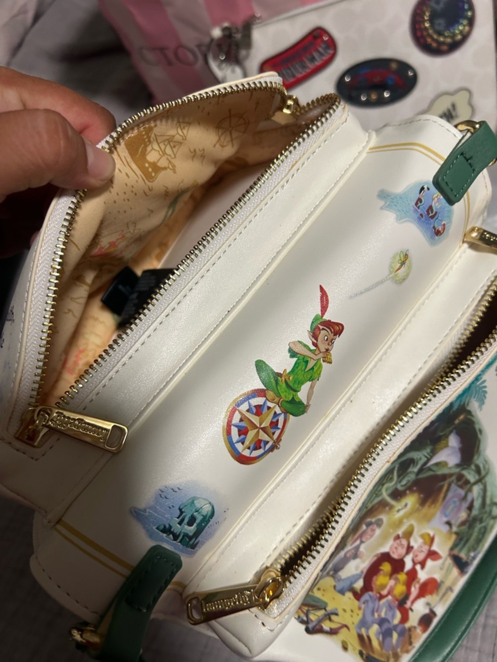 Loungefly Green and Blue Peter Pan Book-Style Crossbody Bag - Picture 4 of 13
